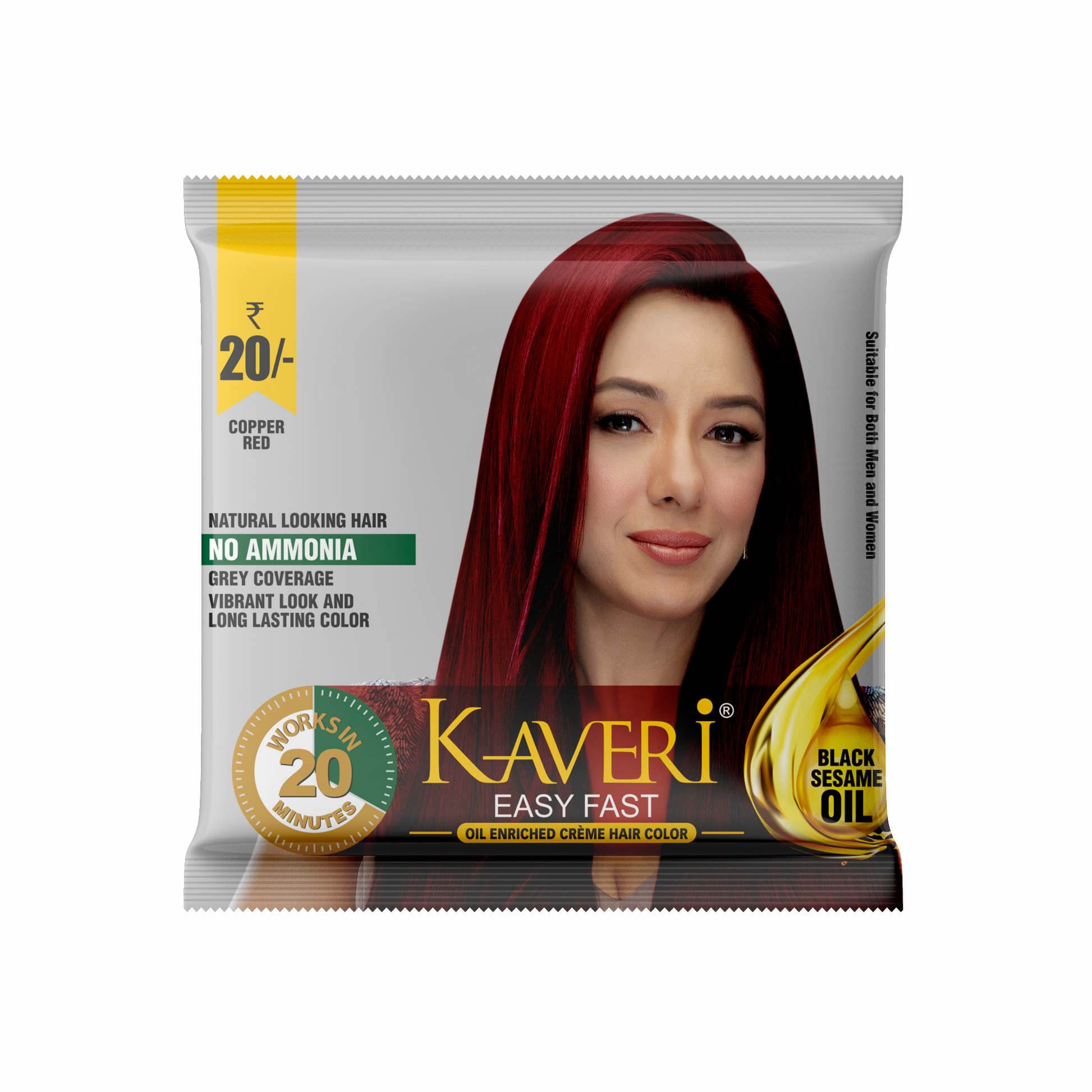 Kaveri Easy Fast Hair Colour for Woman Professional Hair Colour Glossy Finish Long Lasting Formula Pack of 12