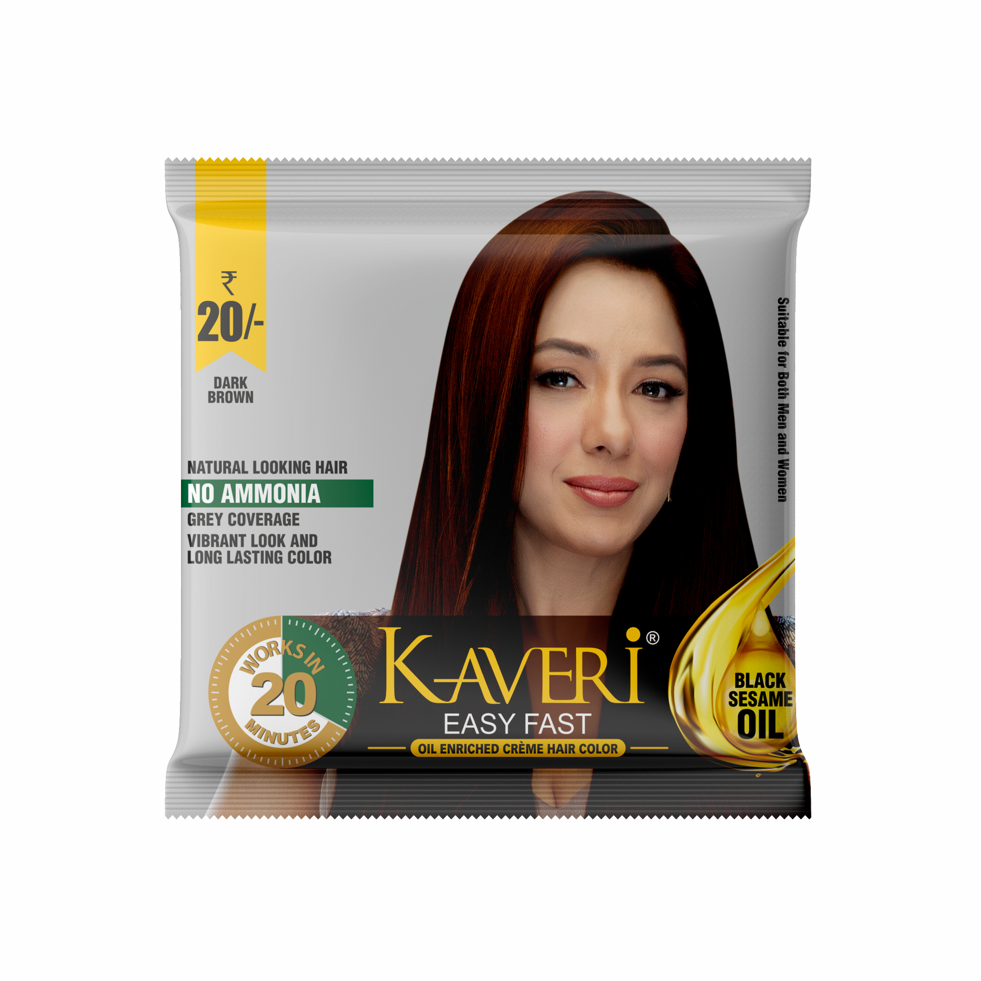 Kaveri Easy Fast Hair Colour for Woman Professional Hair Colour Glossy Finish Long Lasting Formula Pack of 12