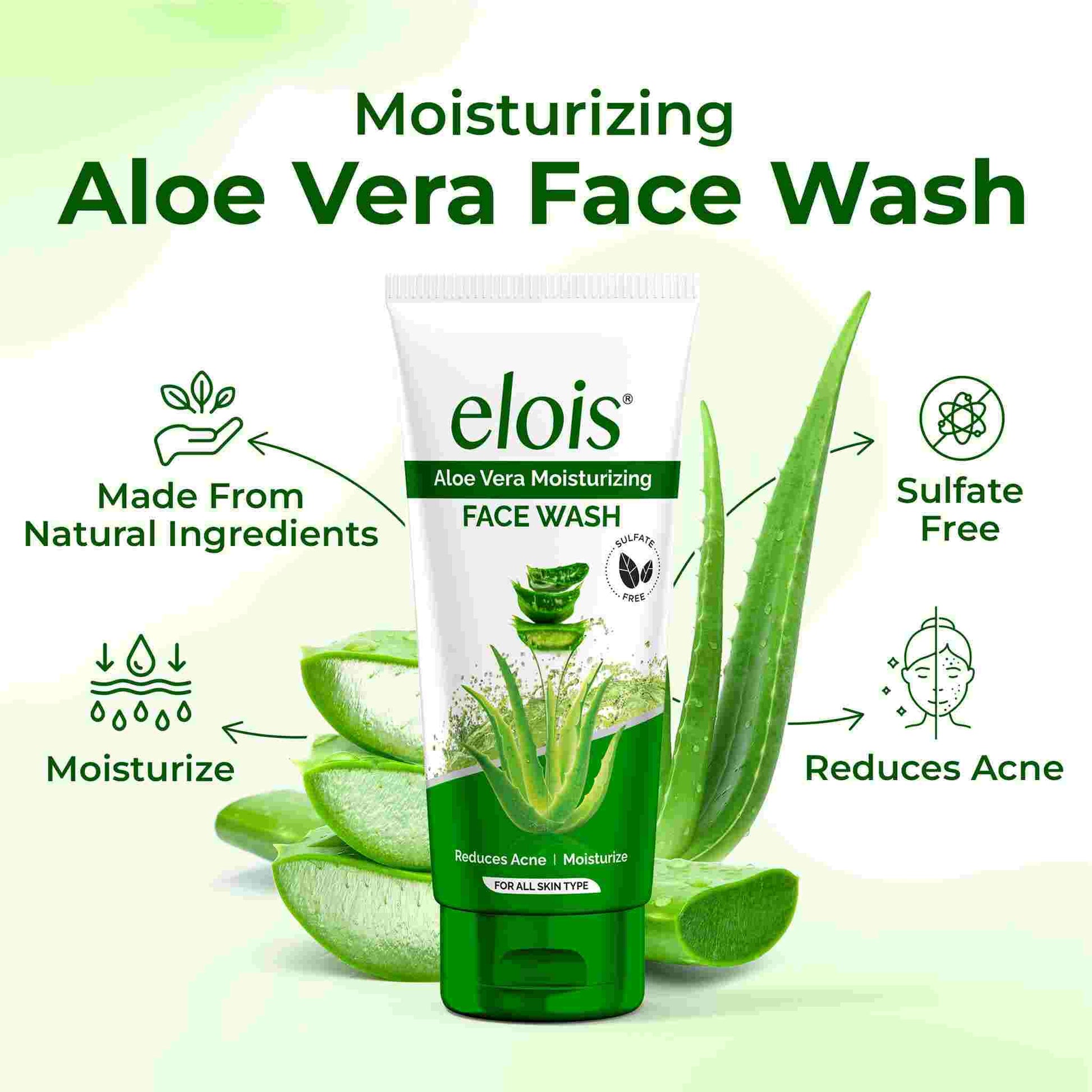 Elois Aloe Vera Moisturizing Face Wash (Buy 1 Get 1 Free)