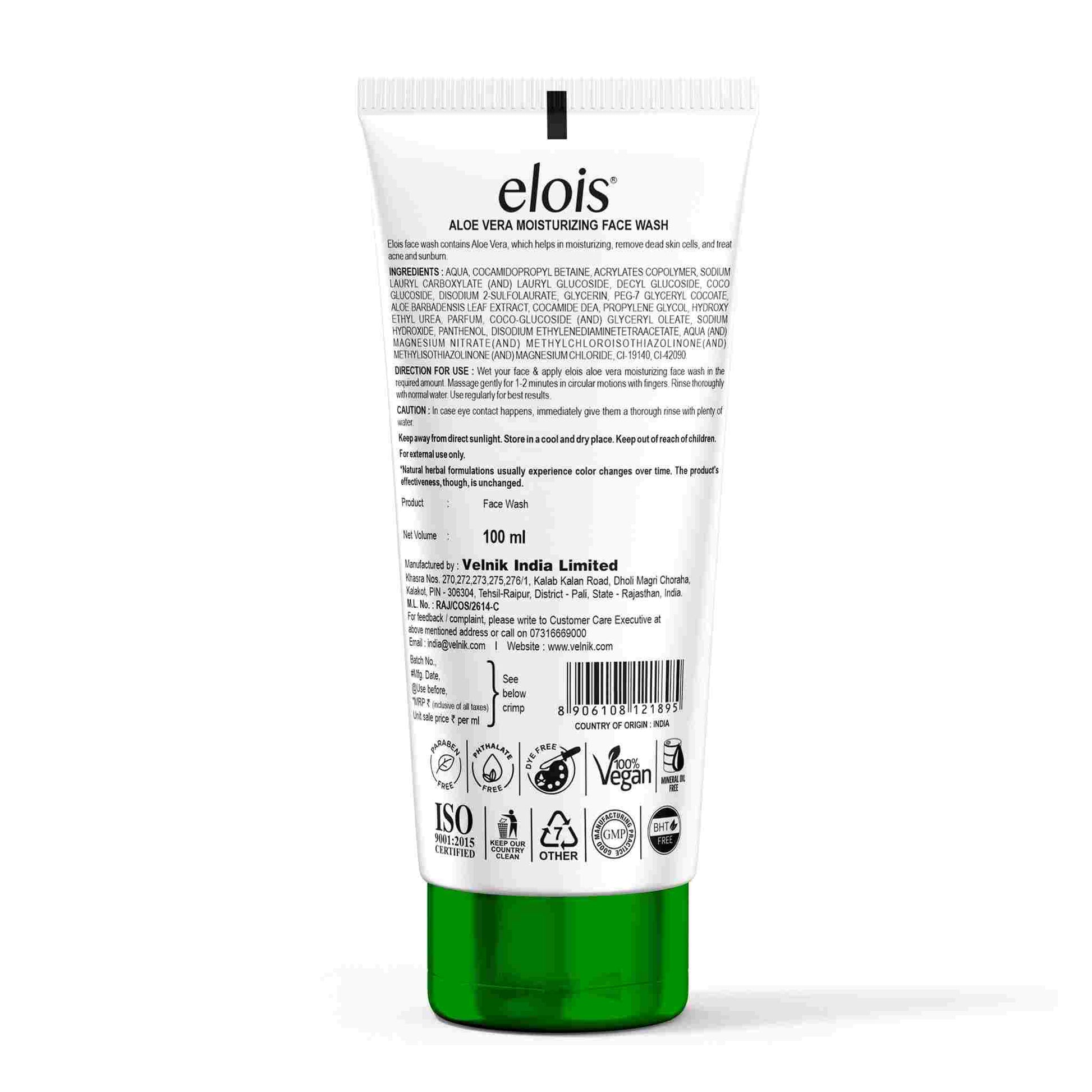 Elois Aloe Vera Moisturizing Face Wash (Buy 1 Get 1 Free)