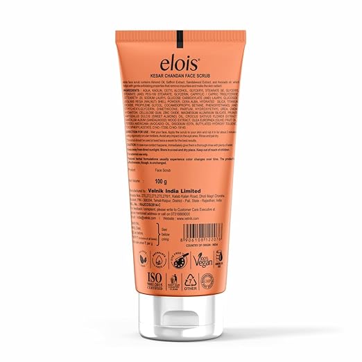 Elois Kesar Chandan Face Scrub for Exfoliation, Deep Cleansing, Blackhead Removal And Pore Minimization Glowing for men and women 100 gm