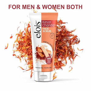 Elois Kesar Chandan Face Scrub for Exfoliation, Deep Cleansing, Blackhead Removal And Pore Minimization Glowing for men and women 100 gm
