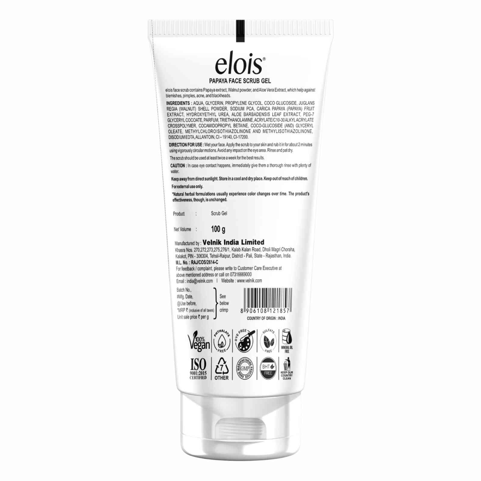 Elois Papaya Face Scrub Gel – Exfoliation and Brightening