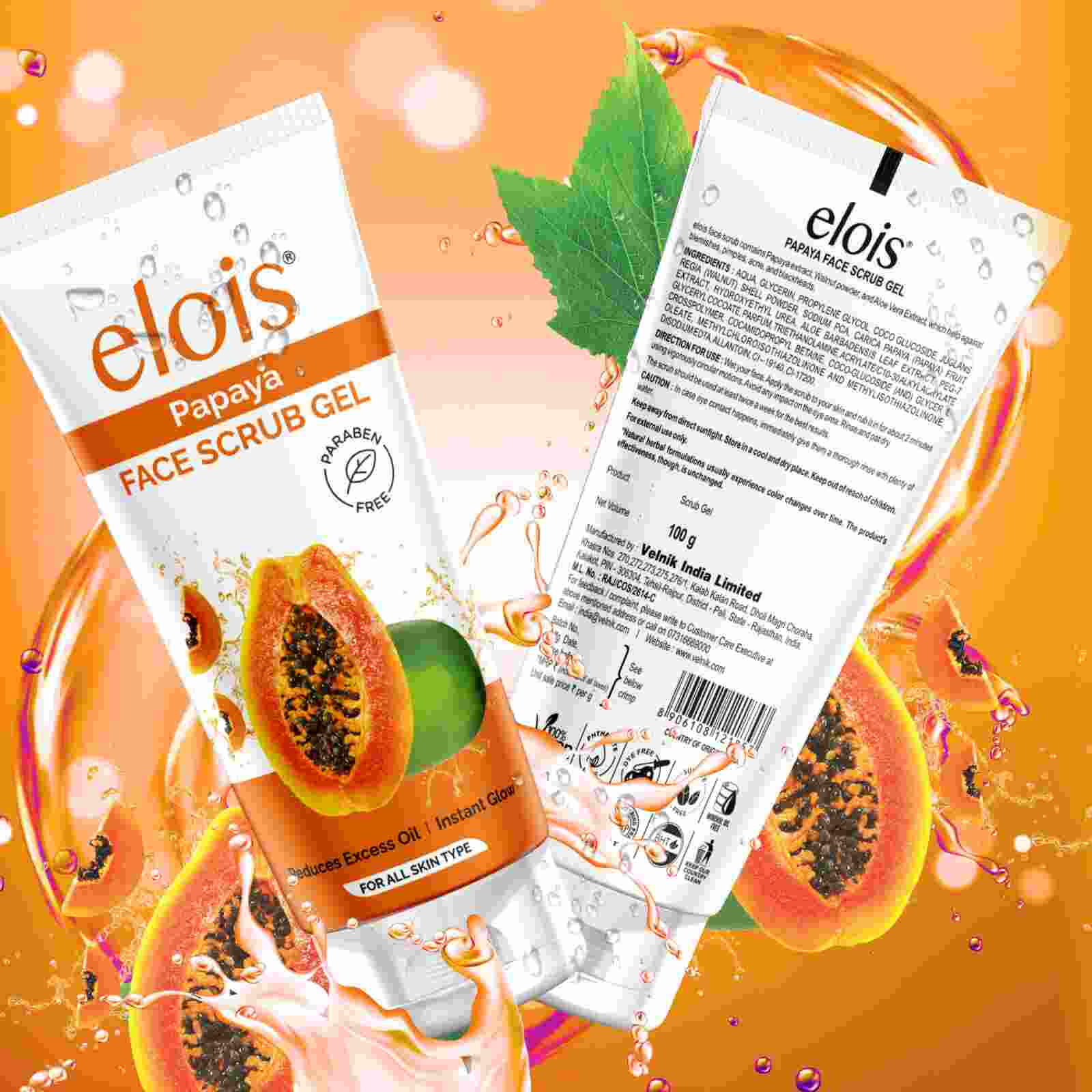 Elois Papaya Face Scrub Gel – Exfoliation and Brightening