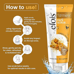 Elois Turmeric Face Scrub For Men and Women Fairness & Deep Cleansing for Face Tan Removal 100gm