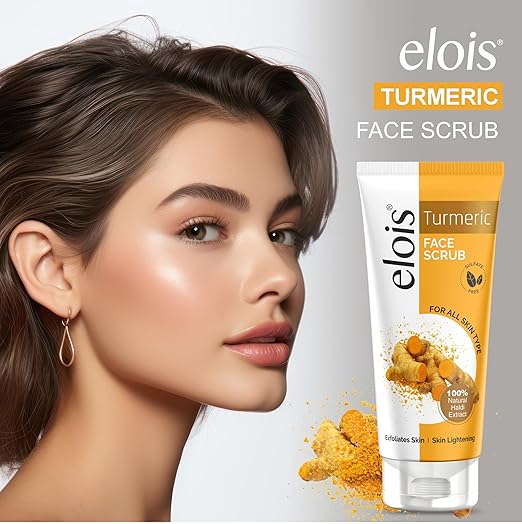 Elois Turmeric Face Scrub For Men and Women Fairness & Deep Cleansing for Face Tan Removal 100gm