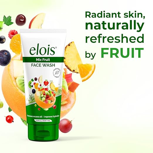 Elois Mix Fruit Face Wash with Green Apple and Strawberry Extract, Deep nourishment and Hydration for Radiant Skin Naturally, Remove Excess Oil, For Men & Women 100gm