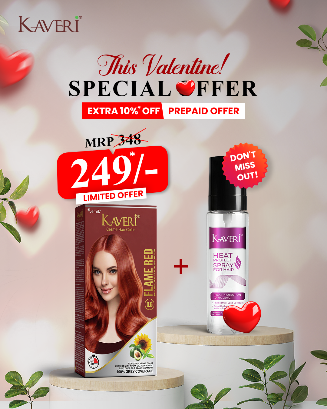 Flame Red (CHC) + Heat Protect Spray