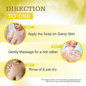 Velnik Glycerin Soap With Lemon and Turmeric Bathing Bar Soap for Soft, Glowing, Moisturizes Skin & Body, Paraben-Free Body Soaps For Bath Ideal for Men & Women 125 GM (Pack of 3,4 & 6)