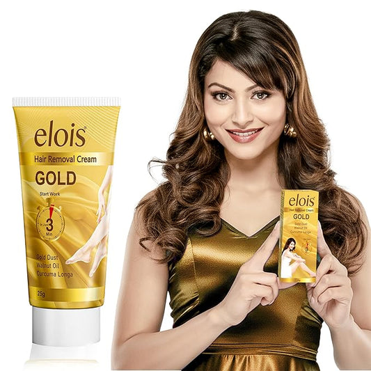 Elois Hair Removal Cream for Women Bikini Area, Underarms & Legs | Silky Soft Skin with Gold and Diamond Essence | For Legs, Underarms & Arms – 25g