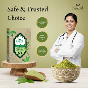 Kaveri Professional Herbi Natuiral Natural Black Henna Hair Color – Hair Color Mehndi For Men Women – No Ammonia Enriched With Vital Herbs 10Gm (1 Box – 6 Packs)