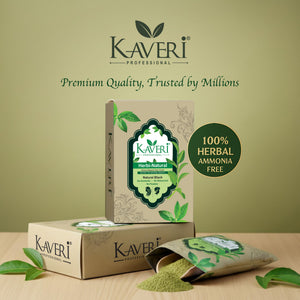 Kaveri Professional Herbi Natuiral Natural Black Henna Hair Color – Hair Color Mehndi For Men Women – No Ammonia Enriched With Vital Herbs 10Gm (1 Box – 6 Packs)