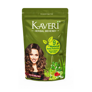 Kaveri 9 Herbs Herbal Henna Powder Organic Natural Green Heena for Hair Colour Nourishes Conditions & Strengthens No Harsh Chemicals All Hair Types – (15g) Pack Of 10