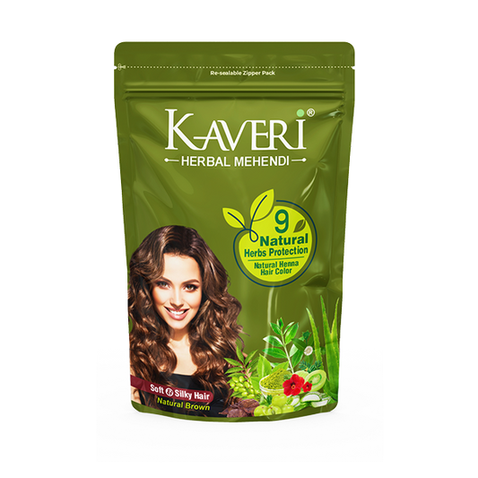 Kaveri 9 Herbs Herbal Henna Powder Organic Natural Green Heena for Hair Colour Nourishes Conditions & Strengthens No Harsh Chemicals All Hair Types – (15g) Pack Of 10
