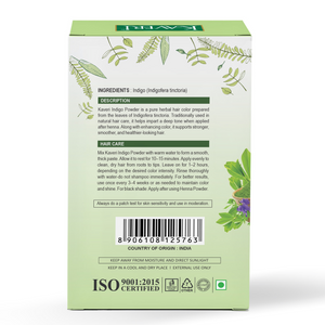 Kaveri Herbal & Organic Indigo Powder for Natural Black Hair Color Chemical-Free Helps Protect Hair from Damage and Supports Healthy Hair 200g