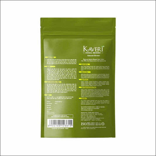 KAVERI HERBAL MEHENDI – Natural Brown Henna Hair Color (15 gm Pack of 10)