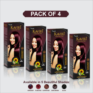 Kaveri Crème Hair Color - Long Lasting Hair Color  (Pack of 4)