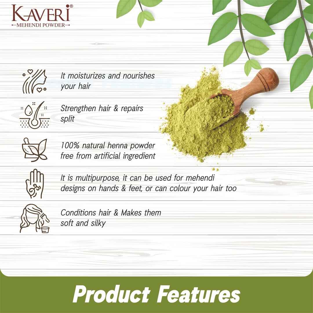 Kaveri Mehendi Powder - 100% Pure Organic Henna Powder