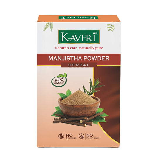 Kaveri Manjistha Powder | Natural Manjistha Root Powder for Skin & Hair Care | Herbal Face Pack for Glowing Skin | Ayurvedic Hair & Scalp Care | Chemicals & Preservatives Free 200g
