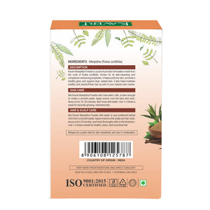 Kaveri Manjistha Powder | Natural Manjistha Root Powder for Skin & Hair Care | Herbal Face Pack for Glowing Skin | Ayurvedic Hair & Scalp Care | Chemicals & Preservatives Free 200g
