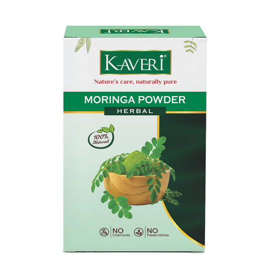 Kaveri Moringa Powder for Hair & Skin Care | Natural Moringa Leaf Powder | Herbal Face Pack & Hair Mask | Supports Healthy Hair & Glowing Skin | Chemicals & Preservatives Free 200g
