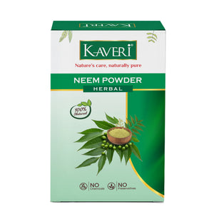 Kaveri Neem Powder for Hair & Skin Care |Natural Organic Neem Leaf Powder | Herbal Face Pack & Hair Mask | No Chemicals & No Preservatives