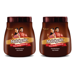Nutrigain Plus Ayurvedic Weight Gainer Supplement Powder for Women and Men Chocolate Flavour 500 gm (pack of 2)