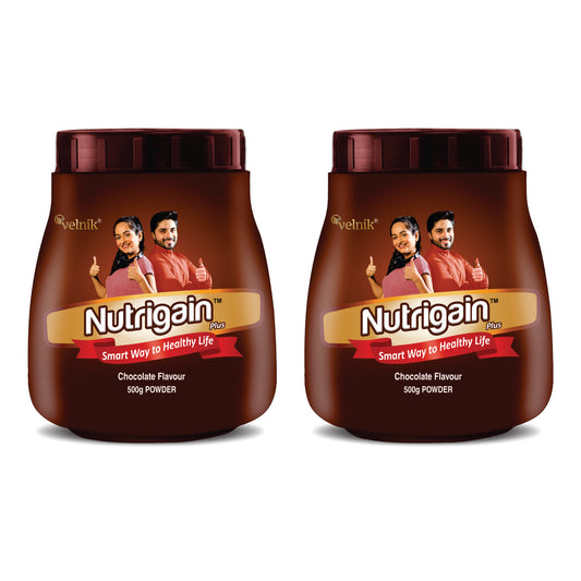 Nutrigain Plus - Ayurvedic Weight Gainer (2x500g) | Your Body’s Natural Weight Gain Partner | Chocolate Flavour.
