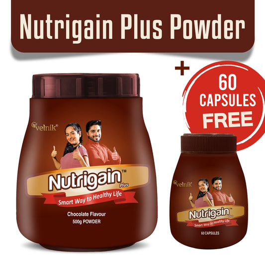 Nutrigain Plus Powder + 60 Capsules FREE