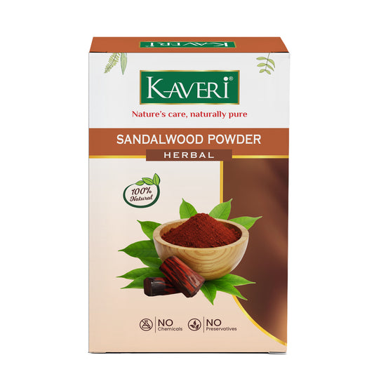 Kaveri Organic Red Sandalwood Face Pack Powder Natural for Skin Brightening, Acne, Blemishes, Pigmentation Removal - 200gm