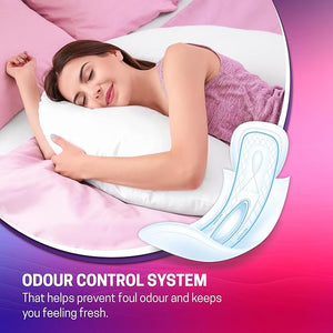Elois Sanitary Pad for Women Girls Ultra Soft Cotton Period Pads for Women | 40 Soft Cotton Pads for All day Ultra Comfort | Locks Heavy flow | Prevent Rashes | Odour Control – XL (280mm) (Pack of 2)