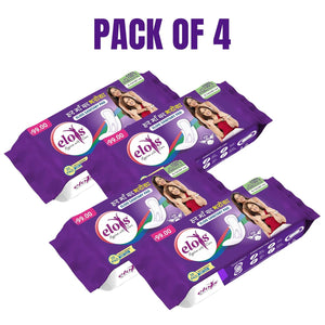 Elois Sanitary Pads XL – Cotton Pads for All Night – Heavy Flow – Pack of 4 (280mm)