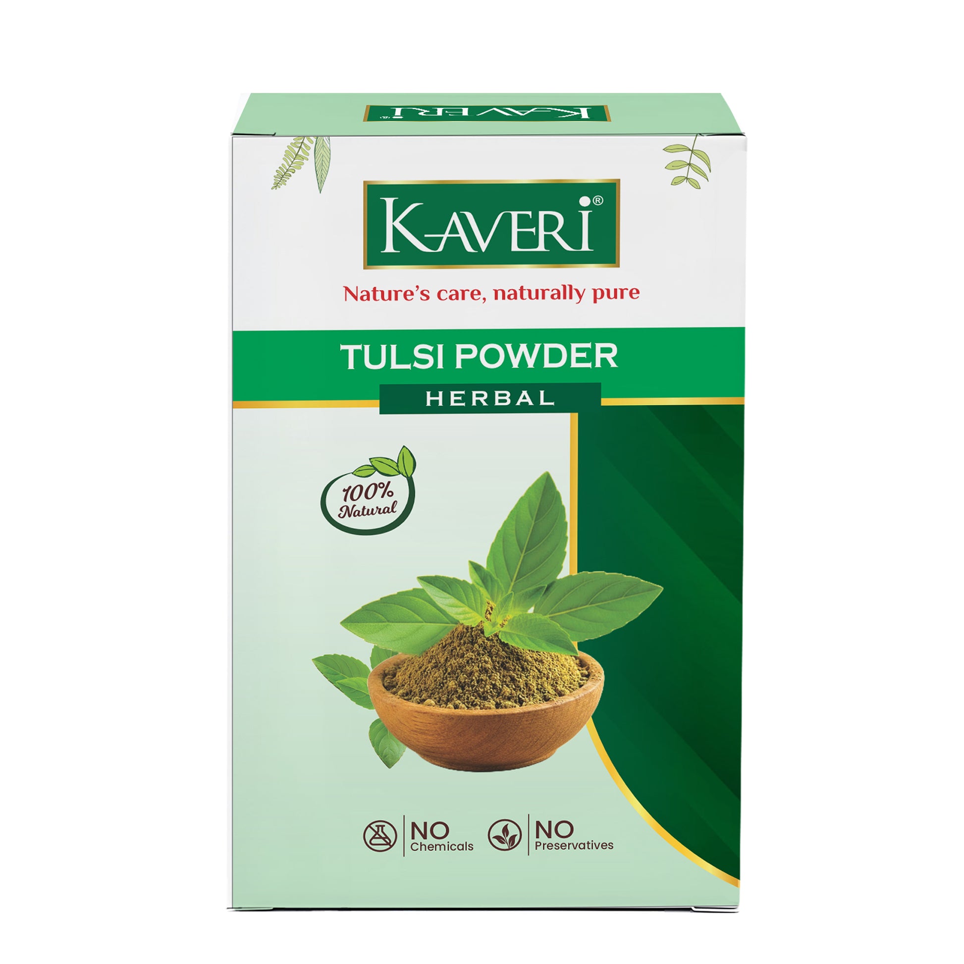 Kaveri Tulsi Powder for Skin & Hair Care | Natural Holy Basil Powder | Herbal Face Pack & Hair Mask | Helps Control Dandruff & Refresh Skin | Chemicals & Preservatives Free 200g