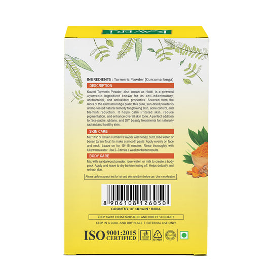 Kaveri Turmeric Powder for Face & Skin Care |Pure Natural Herbal Haldi Powder | DIY Face Pack for Glowing Skin | No Chemicals & Preservatives| 200gm