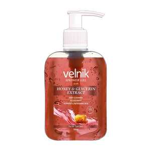 Velnik Shower Gel with Honey & Glycerin Extract | 250ml | Pack Of 3