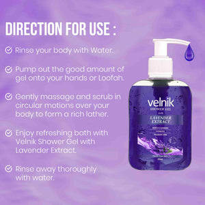 Velnik Shower Gel with Lavender Extract (Buy 1 Get 1 Free)