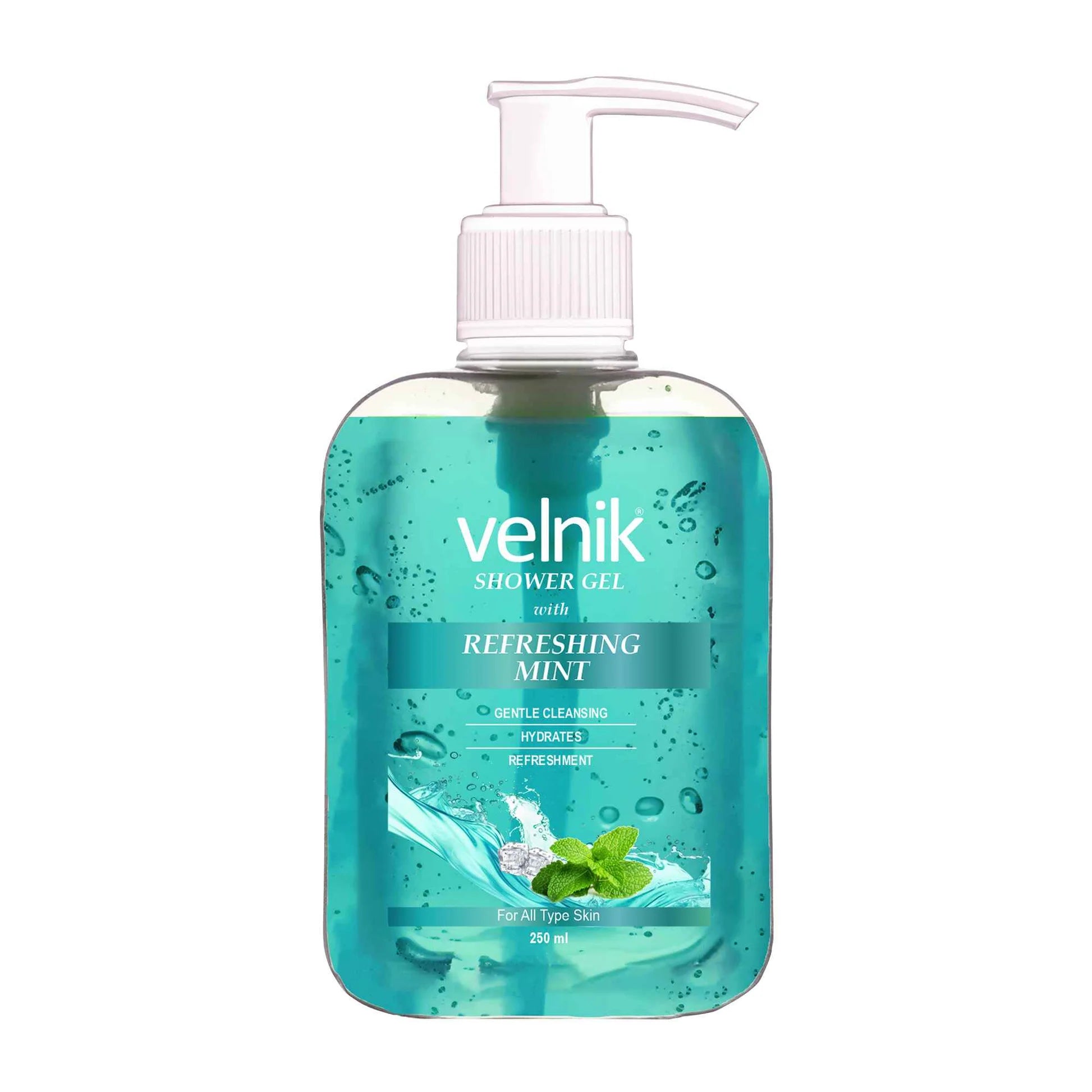 Velnik Shower Gel with Refreshing Mint Extract – Cool, Energizing & Fresh Feel | 250ml | Pack Of 3