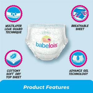 Babelois Pant Style Diapers for Babies| New Baby Diapers with Cottony Soft Advance Gel Technology | Overnight Absorption (S, L, M, 24, count)