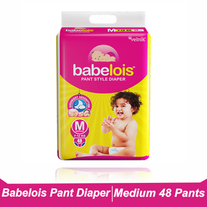 Babelois Pant Style Diaper For Babies | New Born Baby Diapers with Cottony Soft Advance Gel Technology | Overnight Absorption (S,M,L, 48, count)