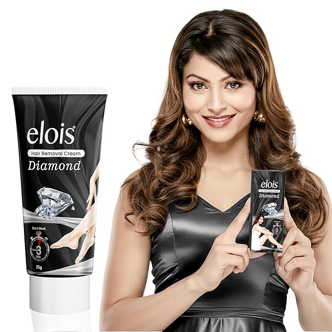 Elois Hair Removal Cream for Women Bikini Area, Underarms & Legs | Silky Soft Skin with Gold and Diamond Essence | For Legs, Underarms & Arms – 25g