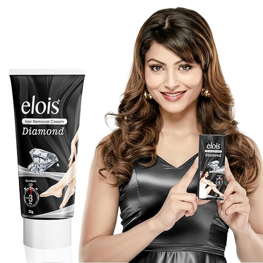 Elois Hair Removal Cream for Women Bikini Area, Underarms & Legs | Silky Soft Skin with Gold and Diamond Essence | For Legs, Underarms & Arms – 25g