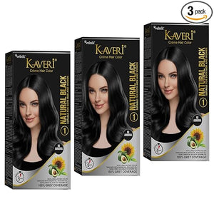 Kaveri Creme Hair Color - Organic Hair Colour With Grey Coverage - Long Lasting Conditioning Hair Color - For Natural Looking Results