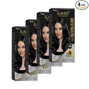 Kaveri Creme Hair Color - Organic Hair Colour With Grey Coverage - Long Lasting Conditioning Hair Color - For Natural Looking Results