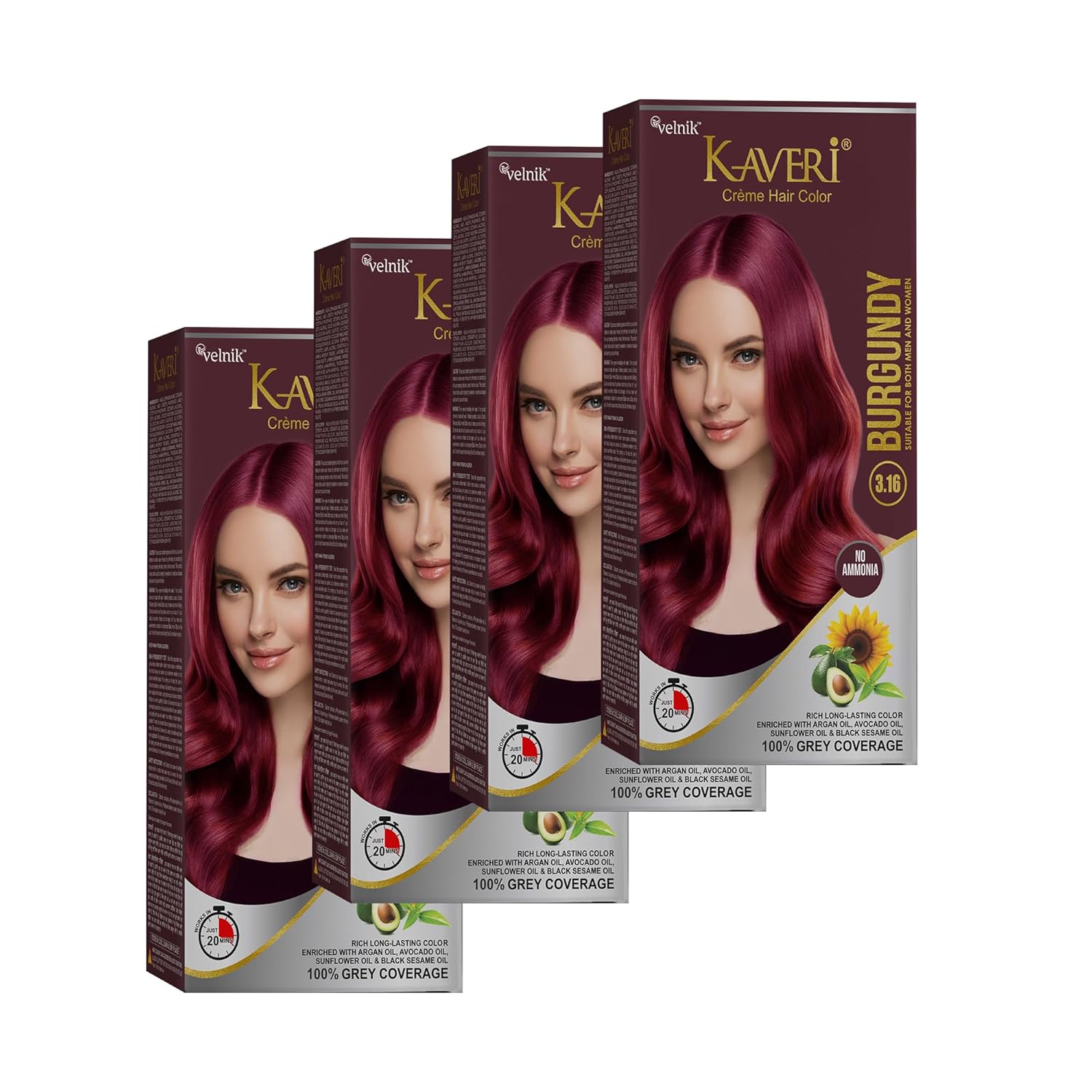 Kaveri Creme Hair Color - Organic Hair Colour With Grey Coverage - Long Lasting Conditioning Hair Color - For Natural Looking Results