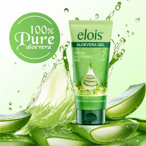 Elois Aloe Vera Gel fresh Soothing Moisturizer for Face, Skin, Hair and Sunburn Relief, Natural Hydrating Gel for All Skin Types, Paraben-Free, Non-Greasy 100ml