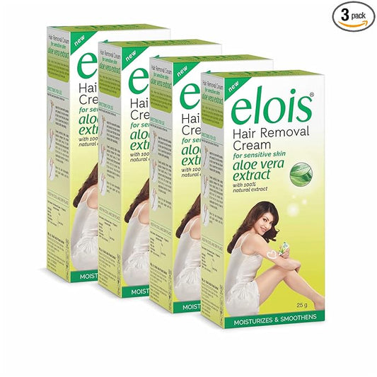 Elois Hair Removal Cream for Women & Girls | Hair Remover Cream for Bikini Area & Private Parts | Silky Soft Skin with Aleo Vera Essence | For Legs, Underarms & Arms - 25g (Pack of 1, 3, 4, 5, 6)
