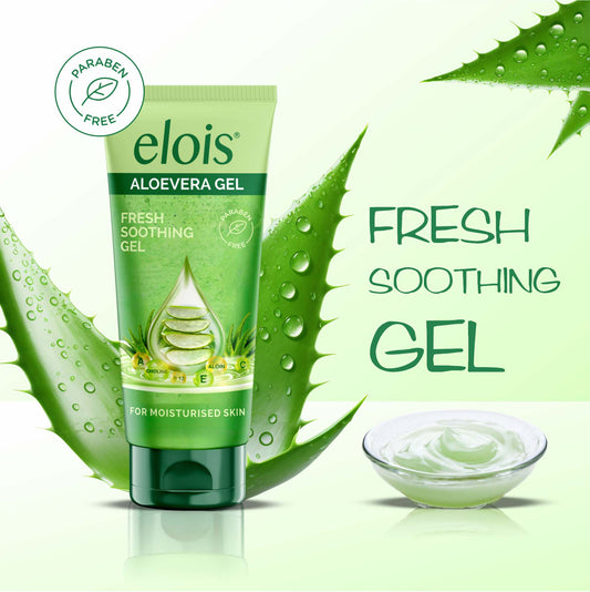 Elois Aloe Vera Gel fresh Soothing Moisturizer for Face, Skin, Hair and Sunburn Relief, Natural Hydrating Gel for All Skin Types, Paraben-Free, Non-Greasy 100ml