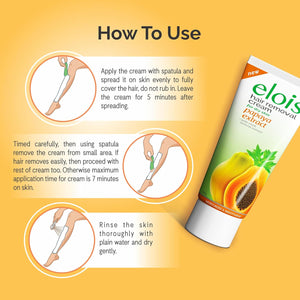 Elois Hair Removal Cream for Women & Girls | Hair Remover Cream for Bikini Area & Private Parts | Silky Soft Skin with Papaya Essence | For Legs, Underarms & Arms – 100g (Pack of 2)