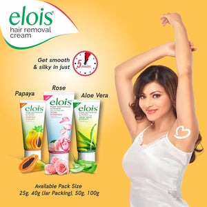 Elois Hair Removal Cream for Women & Girls | Hair Remover Cream for Bikini Area & Private Parts | Silky Soft Skin with Papaya Essence | For Legs, Underarms & Arms – 100g (Pack of 2)