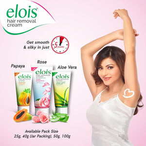 Elois Hair Removal Cream for Women & Girls | Hair Remover Cream for Bikini Area & Private Parts | Silky Soft Skin with Rose Essence | For Legs, Underarms & Arms – 100g (Pack of 2)